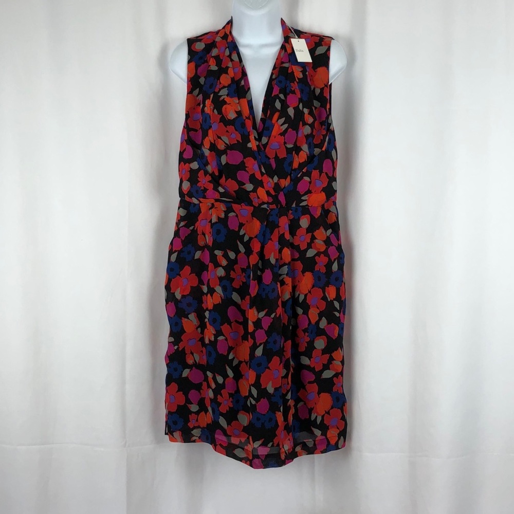 Dalia floral ruched front dress pockets NWT 4